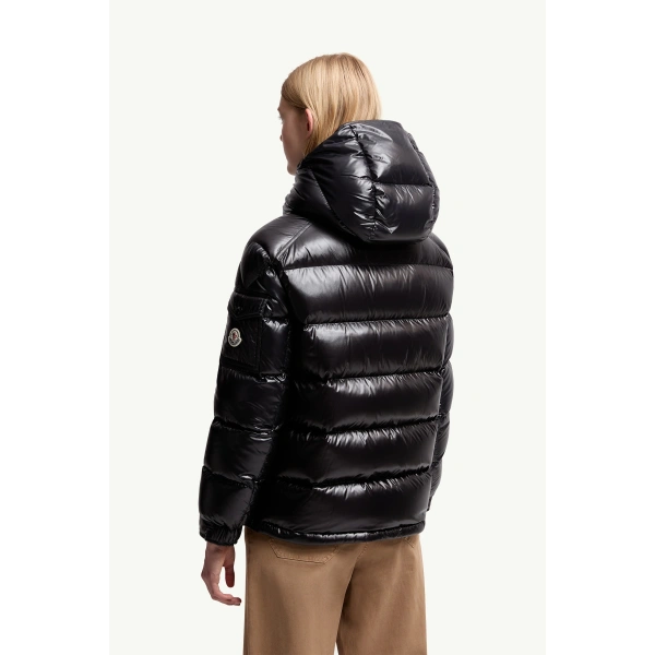 Moncler Maire Hooded Short Down Jacket in Black, view 5 | Women's Puffer Jackets | Coveti