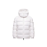 Moncler Maire Hooded Short Down Jacket in Off White | Women's Puffer Jackets | Coveti