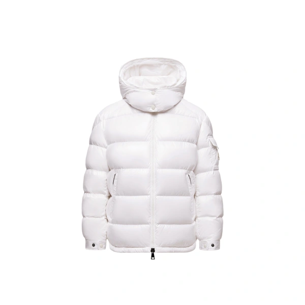 Maire Hooded Short Down Jacket in Off White