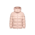 Moncler Maire Hooded Short Down Jacket in Pink | Women's Puffer Jackets | Coveti