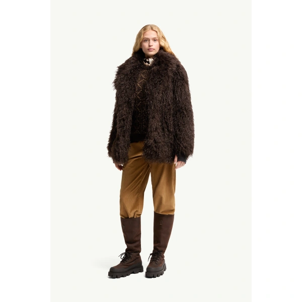 Moncler Malencos Padded Short Jacket in Brown, view 2 | Women's Puffer Jackets | Coveti