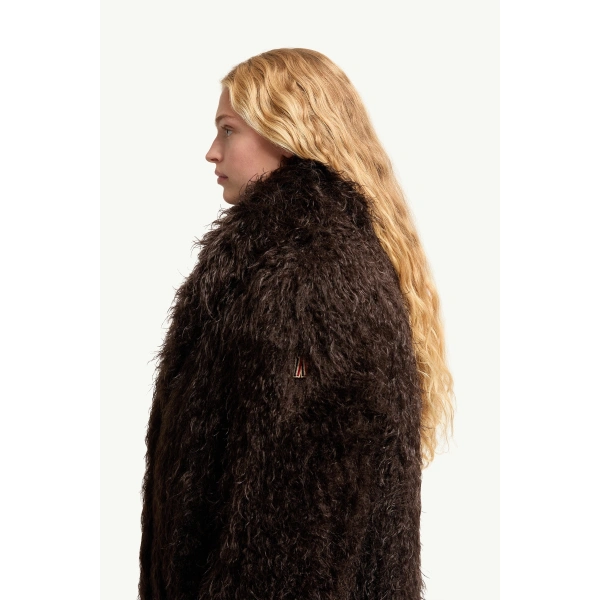 Moncler Malencos Padded Short Jacket in Brown, view 3 | Women's Puffer Jackets | Coveti