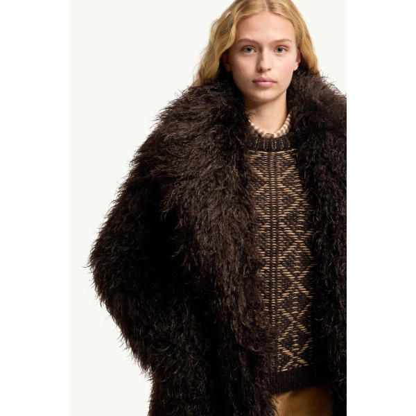 Moncler Malencos Padded Short Jacket in Brown, view 6 | Women's Puffer Jackets | Coveti