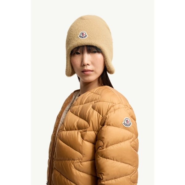 Moncler Mallero Reversible Short Down Jacket in White Ivory, view 3 | Women's Puffer Jackets | Coveti