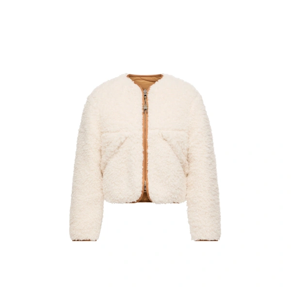 Moncler Mallero Reversible Short Down Jacket in White Ivory | Women's Puffer Jackets | Coveti
