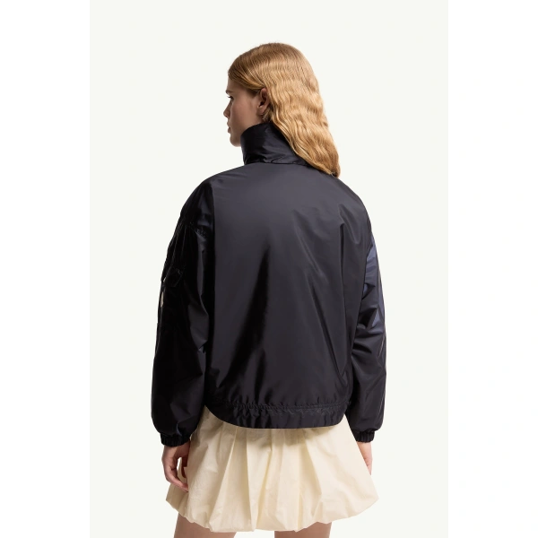 Moncler Marmacy Hooded Jacket in Navy Blue, view 5 | Women's Jackets | Coveti