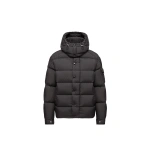 Moncler Maya 70 Hooded Short Down Jacket in Black | Women's Puffer Jackets | Coveti