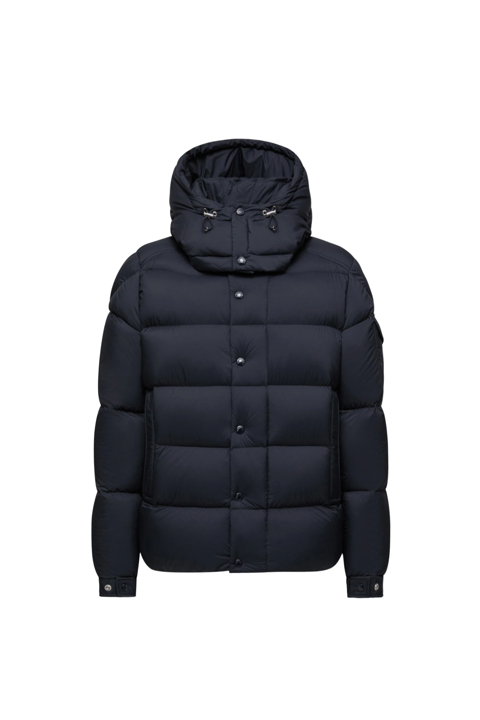Moncler Maya 70 Hooded Short Down Jacket in Night Blue Moncler Maya 70 Hooded Short Down Jacket in Night Blue | Men's Jackets | Coveti