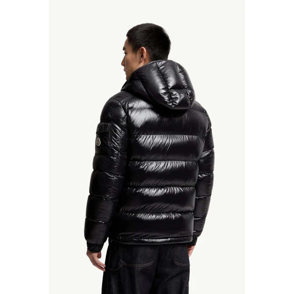 Moncler Maya Hooded Short Down Jacket in Black, view 5 | Men's Jackets | Coveti