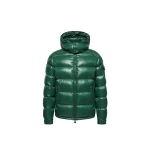 Moncler Maya Hooded Short Down Jacket in Dark Green | Men's Jackets | Coveti