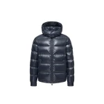 Moncler Maya Hooded Short Down Jacket in Navy Blue | Men's Jackets | Coveti
