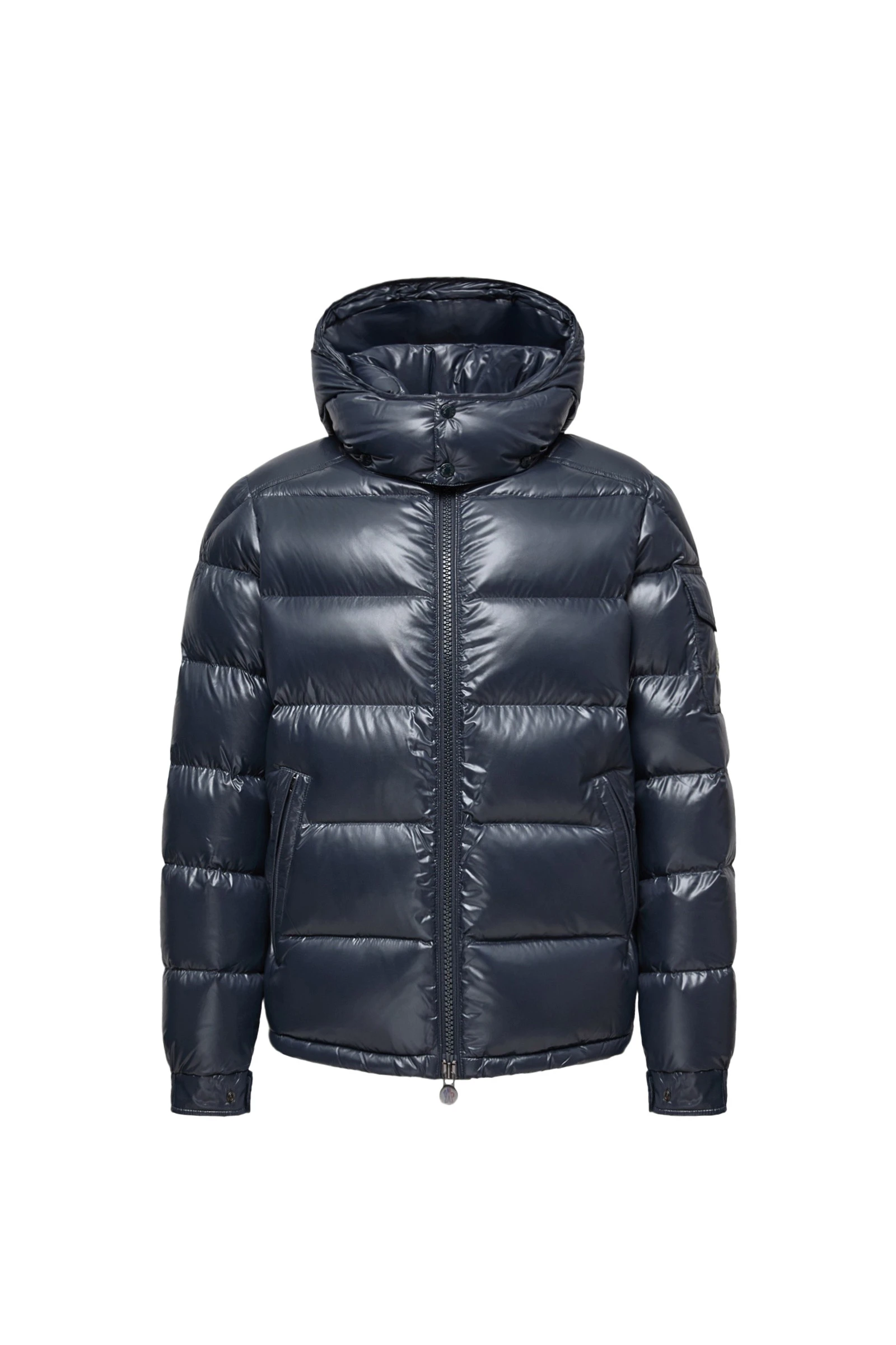 Moncler Maya Hooded Short Down Jacket in Navy Blue Moncler Maya Hooded Short Down Jacket in Navy Blue | Men's Jackets | Coveti