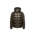 Moncler Maya Hooded Short Down Jacket in Olive Green | Men's Jackets | Coveti