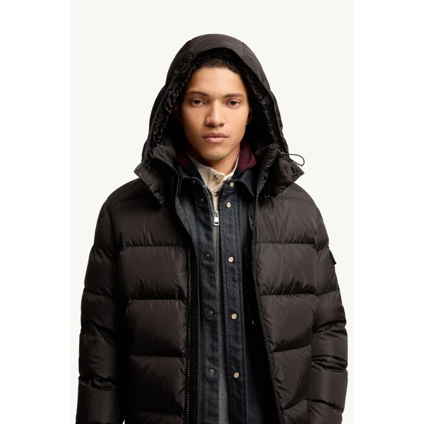 Moncler Maya Matte Short Down Jacket in Black, view 6 | Men's Jackets | Coveti