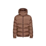 Moncler Maya Matte Short Down Jacket in Brown | Men's Jackets | Coveti