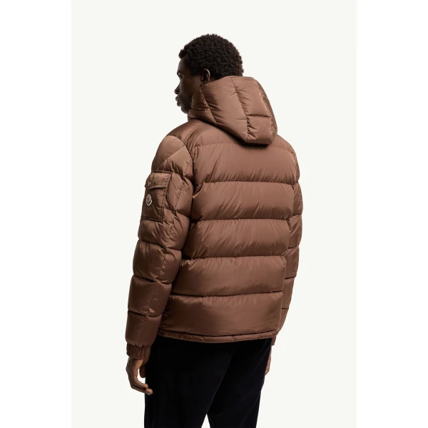 Moncler Maya Matte Short Down Jacket in Brown, view 5 | Men's Jackets | Coveti