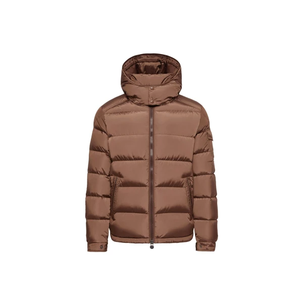 Moncler Maya Matte Short Down Jacket in Brown | Men's Jackets | Coveti