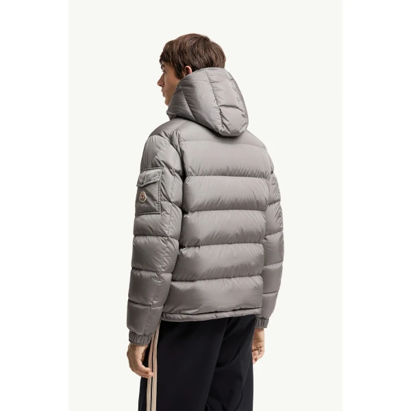 Moncler Maya Matte Short Down Jacket in Gray, view 5 | Men's Jackets | Coveti