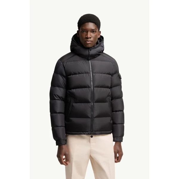 Moncler Maya Matte Short Down Jacket in Navy Blue, view 4 | Men's Jackets | Coveti