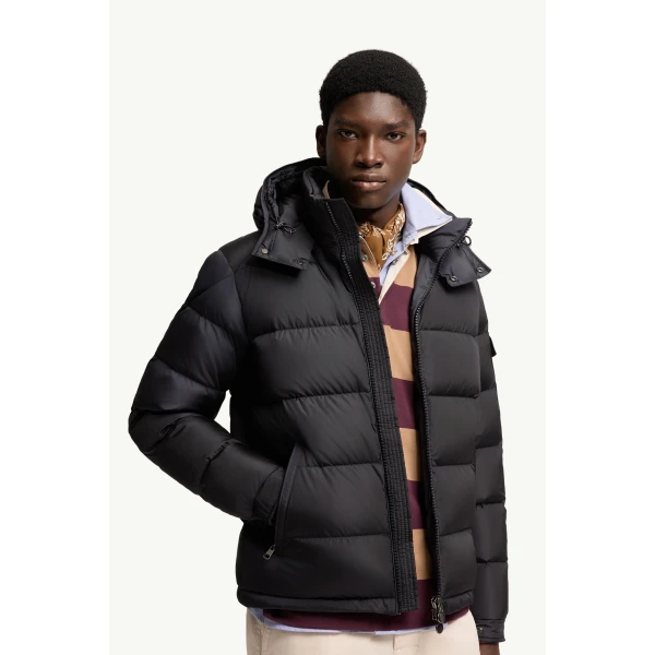 Moncler Maya Matte Short Down Jacket in Navy Blue, view 6 | Men's Jackets | Coveti