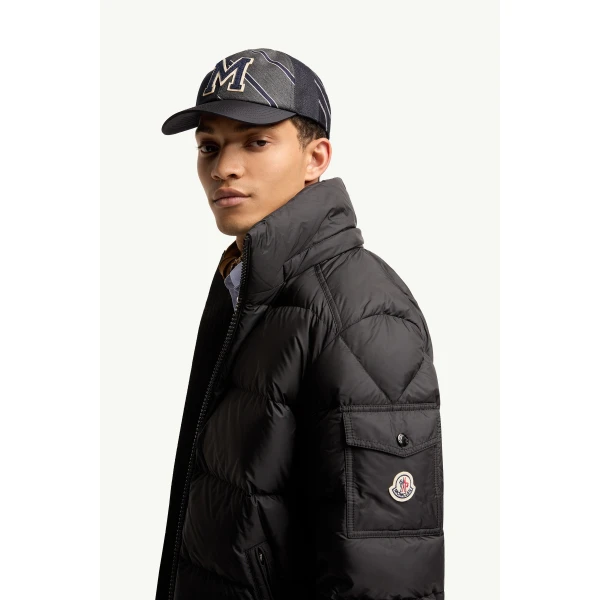 Moncler Mayaf Hooded Short Down Jacket in Black, view 3 | Men's Jackets | Coveti