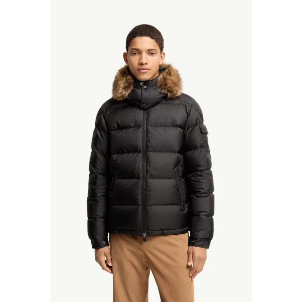 Moncler Mayaf Hooded Short Down Jacket in Black, view 4 | Men's Jackets | Coveti