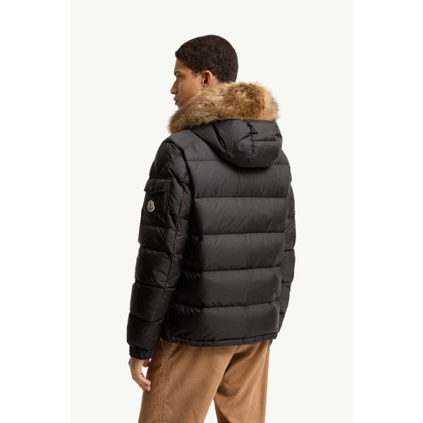 Moncler Mayaf Hooded Short Down Jacket in Black, view 5 | Men's Jackets | Coveti