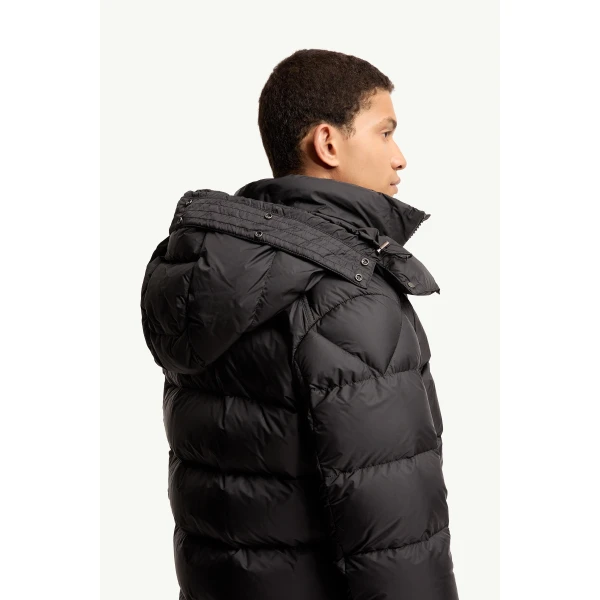 Moncler Mayaf Hooded Short Down Jacket in Black, view 6 | Men's Jackets | Coveti