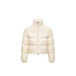 Moncler Meditation Short Down Jacket in Light Beige | Women's Puffer Jackets | Coveti