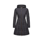 Moncler Menthelong Vertical-Quilted Hooded Down Jacket in Black | Women's Puffer and Down Coats | Coveti
