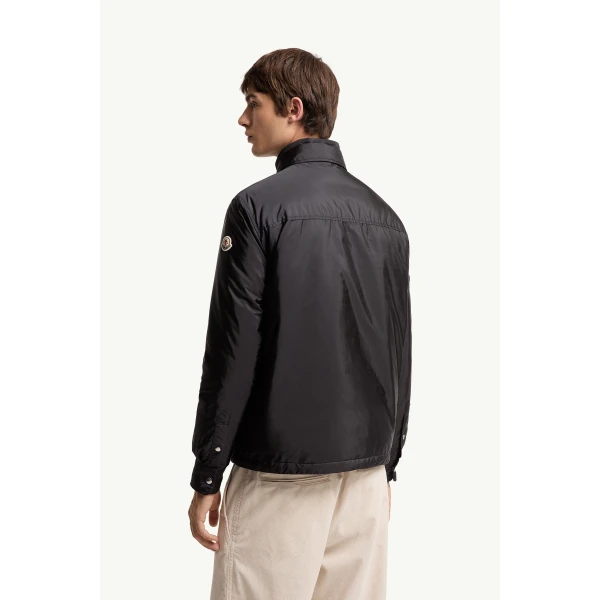 Moncler Meridelle Down Shirt Jacket in Navy Blue, view 5 | Men's Jackets | Coveti