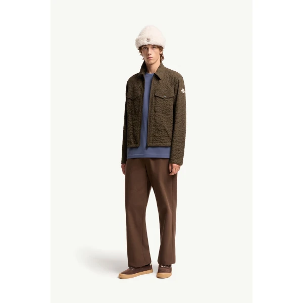 Moncler Micro Madras Flannel Shirt Jacket in Brown, view 2 | Men's Jackets | Coveti