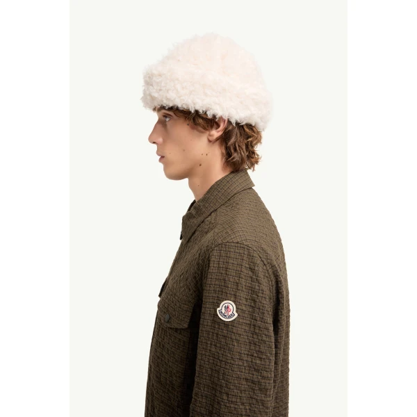 Moncler Micro Madras Flannel Shirt Jacket in Brown, view 3 | Men's Jackets | Coveti