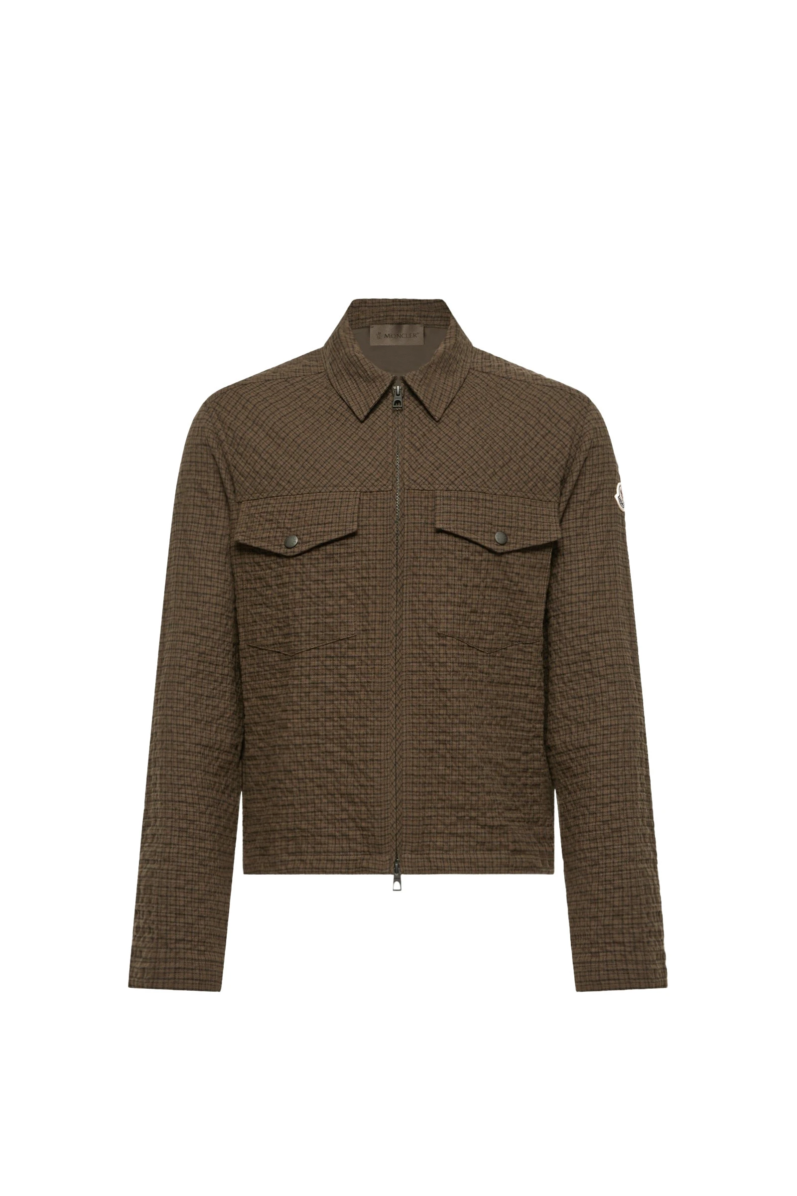 Moncler Micro Madras Flannel Shirt Jacket in Brown Moncler Micro Madras Flannel Shirt Jacket in Brown | Men's Jackets | Coveti