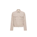 Moncler Micro Madras Flannel Shirt Jacket in White | Men's Jackets | Coveti