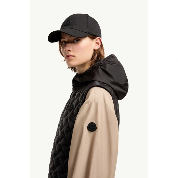 Moncler Mirage Packable 2-in-1 Short Down Jacket in Black, view 3 | Women's Puffer Jackets | Coveti