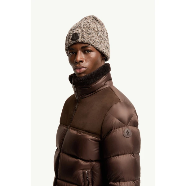 Moncler Moncenisio Hooded Short Down Jacket in Brown, view 3 | Men's Jackets | Coveti