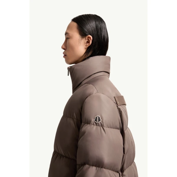 Moncler Moncler + Rick Owens Cyclopic Short Down Jacket in Taupe, view 4 | Men's Jackets | Coveti