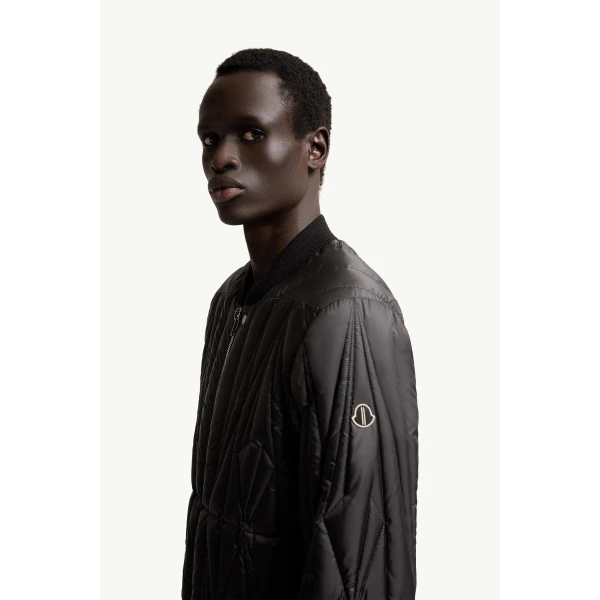 Moncler Moncler + Rick Owens Geocamo Flight Down Bomber Jacket in Black, view 4 | Men's Jackets | Coveti