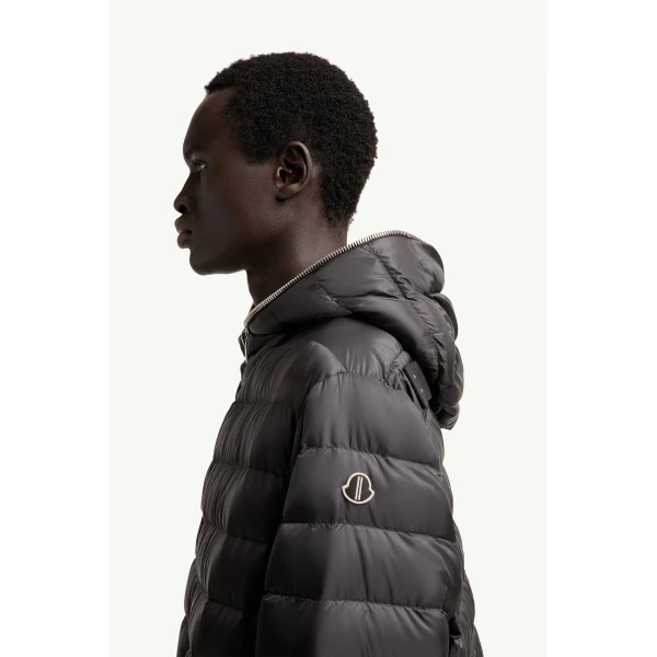 Moncler Moncler + Rick Owens Ziplock Hooded Short Down Jacket in Black, view 4 | Men's Jackets | Coveti