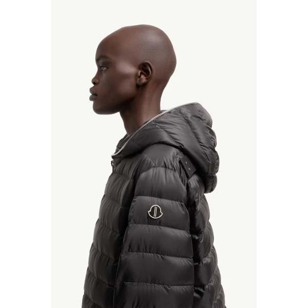 Moncler Moncler + Rick Owens Ziplock Hooded Short Down Jacket in Black, view 5 | Men's Jackets | Coveti