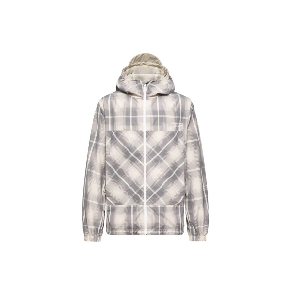 Moncler x Fragment Jitsuyo Hooded Windbreaker in White & Gray