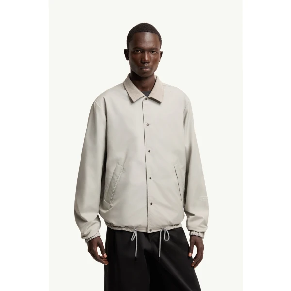 Moncler Moncler x Fragment Ryuha Reversible Shirt Jacket in White & Gray, view 6 | Men's Jackets | Coveti