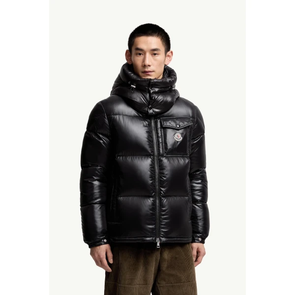 Moncler Montbeliard Hooded Short Down Jacket in Black, view 4 | Men's Jackets | Coveti
