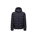 Moncler Montbrocq Hooded Short Down Jacket in Navy Blue | Men's Jackets | Coveti
