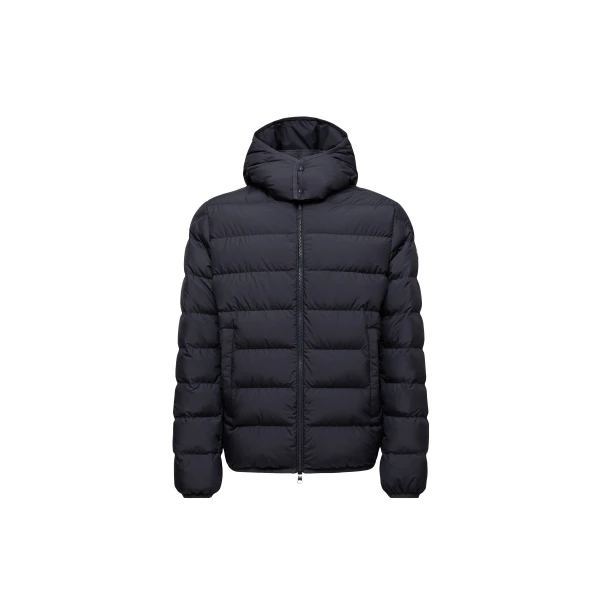 Moncler Montbrocq Hooded Short Down Jacket in Navy Blue | Men's Jackets | Coveti