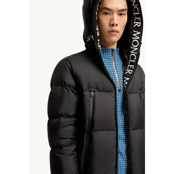 Moncler Montcla Hooded Short Down Jacket in Black, view 6 | Men's Jackets | Coveti