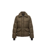 Moncler Monteain Loden Short Down Jacket in Olive Green | Women's Puffer Jackets | Coveti