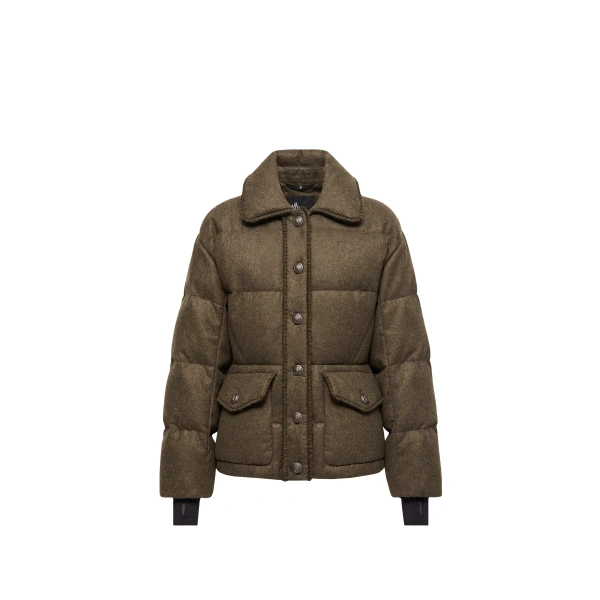 Monteain Loden Short Down Jacket in Olive Green