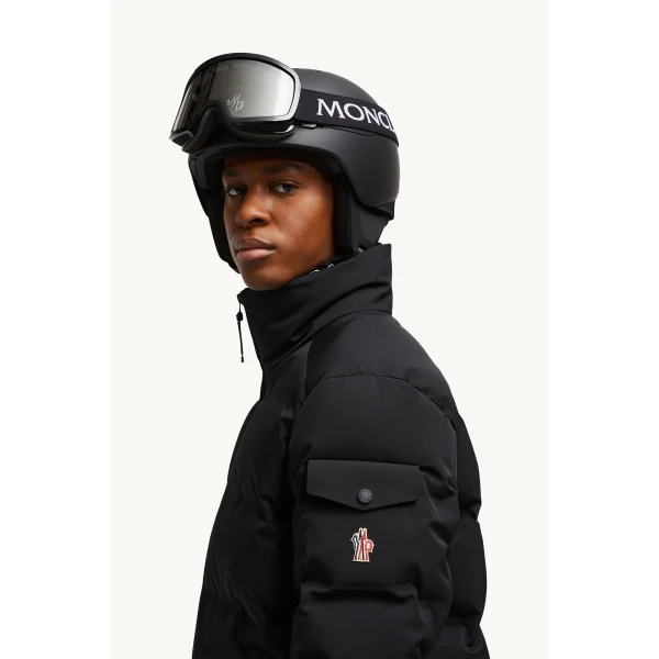Moncler Montgetech Hooded Insulated Ski Jacket in Black, view 3 | Men's Skiwear | Coveti